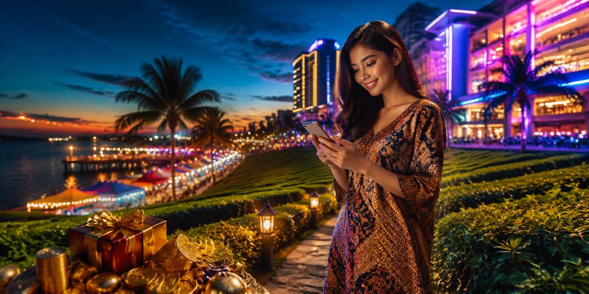 Pemain membuat deposit bergaya batik Malaysia di platform w123 menggunakan telefon pintar